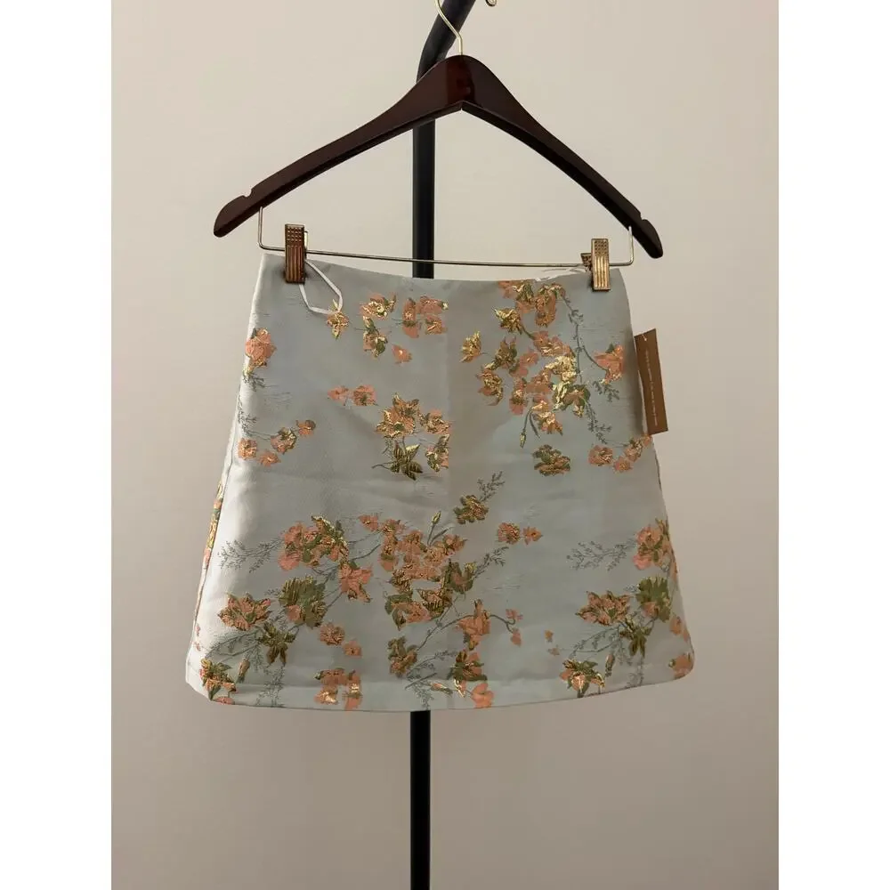 New few Moda Kourt Aurea skirt set floral brocade sz 2